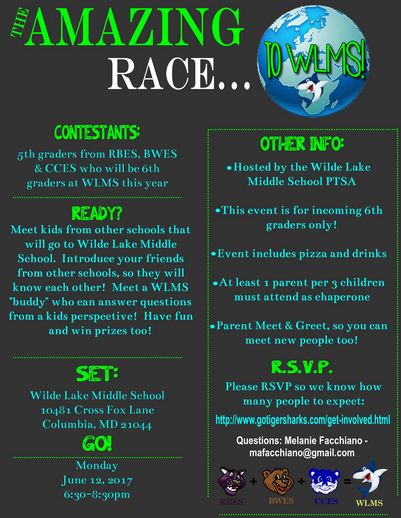 Amazing Race Registration for WLMS