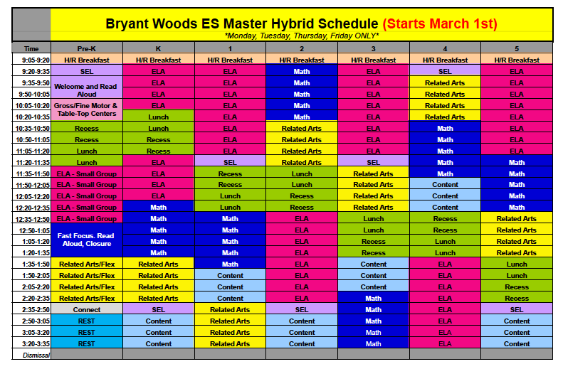 Hybrid Schedule Master Hybrid Schedule